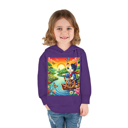 Sailor Kitten’s River Adventure Toddler Pullover Fleece Hoodie