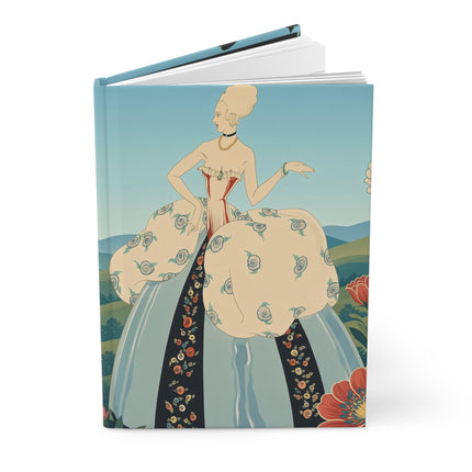 🌸🏰 The Lady Of The Rose Garden Hills Hardcover Journal – Art Deco Pastoral Elegance