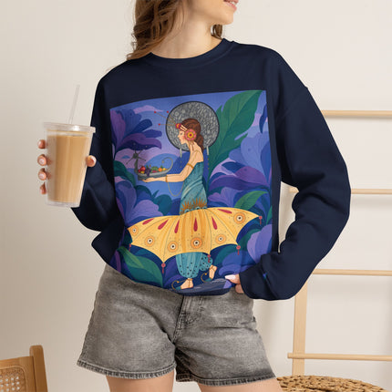 🦋🌿 The Butterfly Garden Offering Crewneck Sweatshirt – Art Deco Botanical Fantasy