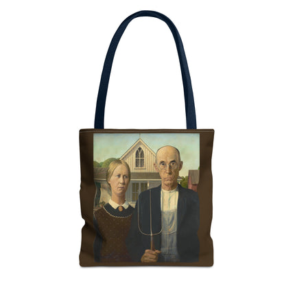American Gothic by Grant Wood Tote Bag (AOP)