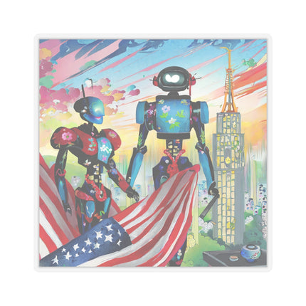 High Fashion Cyberpunk CIA Robots Kiss-Cut Stickers (4 Sizes)