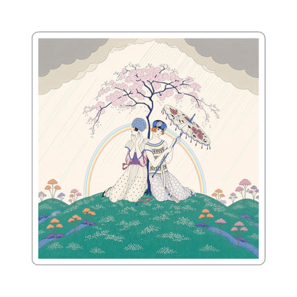 🌈☂️ Beneath The Rainbow Tree Kiss-Cut Stickers – Art Deco Spring Fantasy