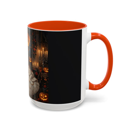 🌙🎃 The Moonlit Pumpkin Parlor Colorful Mug – Elegant Halloween Charm