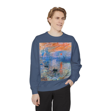 Sunrise by Claude Monet Unisex Garment-Dyed Sweatshirt