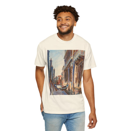 Gondola Moorings on the Grand Canal by John Singer Sargent  Unisex Garment-Dyed T-shirt