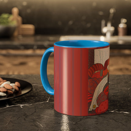 Les Coussins by Georges Lepape Colorful Mugs (11oz, 15oz)