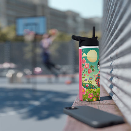 Geisha Fairy and the Hummingbird Blossom Stainless Steel Water Bottle, Standard Lid