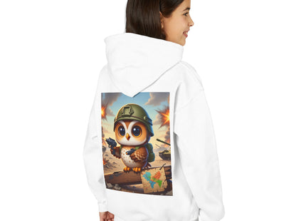 Owl on the Front Lines Youth Heavy Blend Hooded Sweatshirt