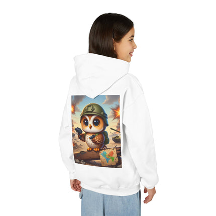 Owl on the Front Lines Youth Hooded Sweatshirt – Courage, Wisdom & Quiet Strength