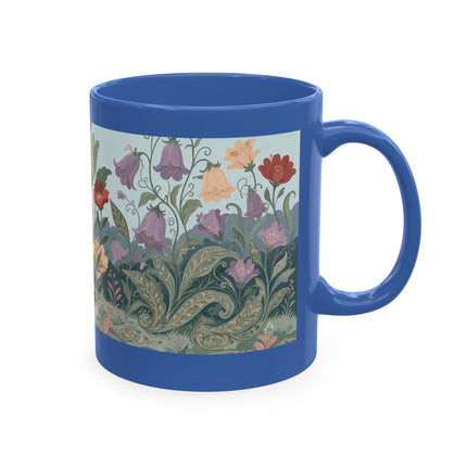 🐈🥾 The Lady & Puss In Boots In The Flower Garden Ceramic Mug – Art Deco Storybook Whimsy
