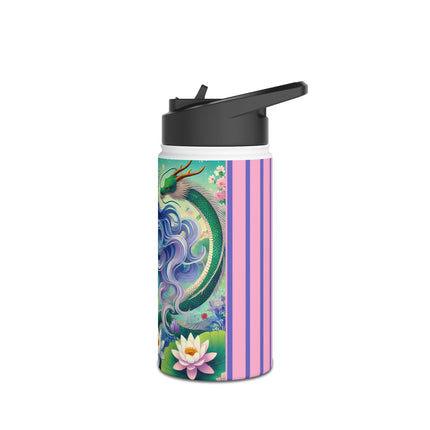 Fairy of the Koi Pond Stainless Steel Water Bottle, Standard Lid