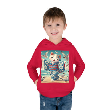 Geisha Kitten by the Seaside Toddler Pullover Fleece Hoodie