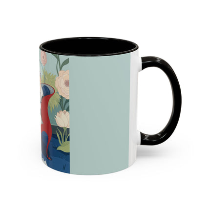 The Lady Of The Scarlet Chaise Colorful Mugs – Art Deco Romantic Elegance