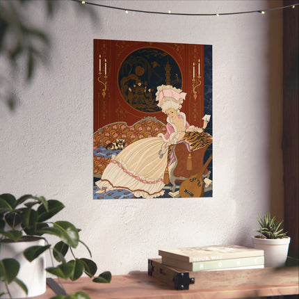 💌🐕 The Lady Of The Secret Letter Matte Vertical Poster – Art Deco Salon Elegance