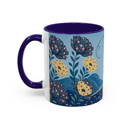 🌼🦋 The Enchanted Butterfly Garden Promenade Colorful Mug – Art Deco Floral Whimsy