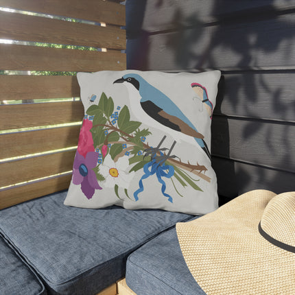 Bluebird & Butterfly Outdoor Pillows – Spring Harmony & Delicate Beauty