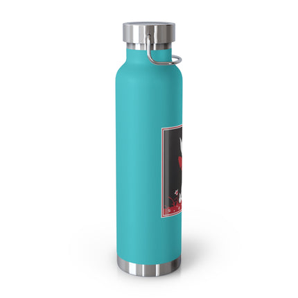 The Enchanting White Terrier with a Red Bow Copper Vacuum Insulated Bottle, 22 oz