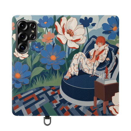🌺🪞 The Lady Of The Grand Flower Salon Flip Case – Art Deco Floral Elegance