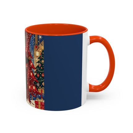 🎩🎄 Christmas Eve Promenade Colorful Mug – Art Deco Holiday Elegance