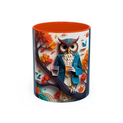 Owl at an Autumn Park Colorful Mugs (11oz, 15oz)