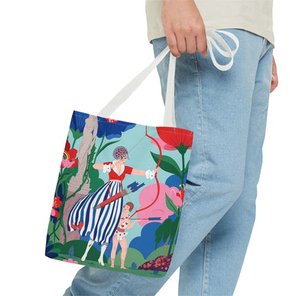🏹🌺 The Lady Of The Enchanted Garden Archery Tote Bag – Art Deco Floral Adventure
