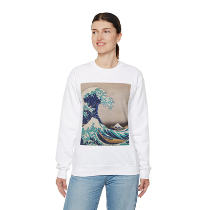 The Great Wave off Kanagawa by Katsushika Hokusai Heavy Blend™ Crewneck Sweatshirt