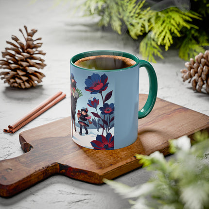 🎁🌺 The Christmas Gift Garden Stroll Colorful Mug – Art Deco Holiday Fantasy