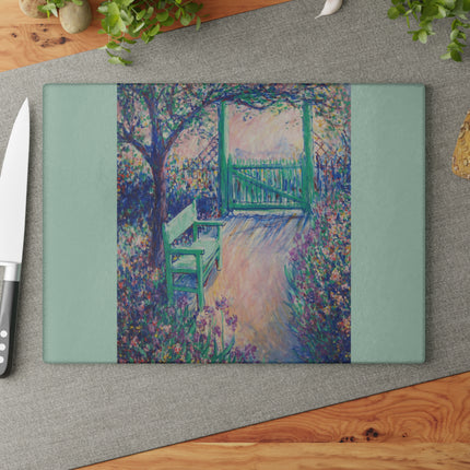 The Artist’s Garden Glass Cutting Board