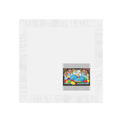 Blooms and Chicks White Coined Napkins