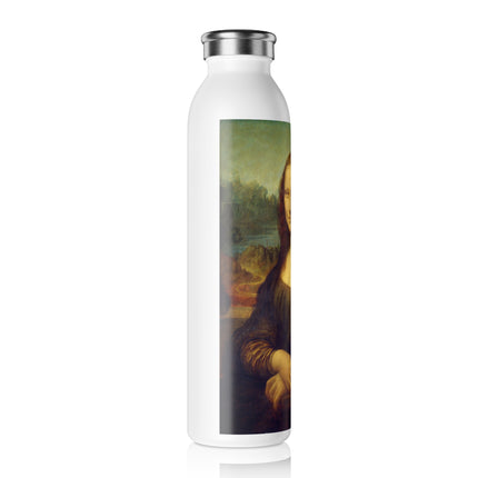 Mona Lisa by Leonardo da Vinci Slim Water Bottle