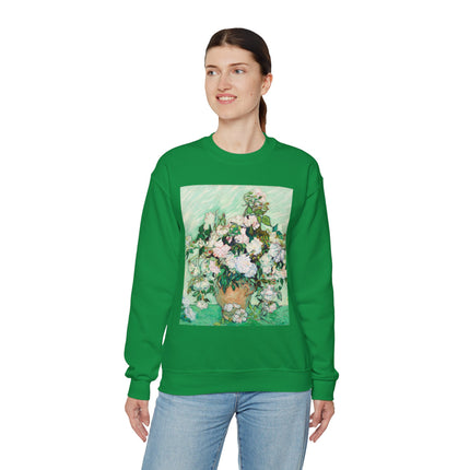 Roses by Vincent Van Gogh Heavy Blend™ Crewneck Sweatshirt
