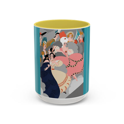 Celestial Masquerade Colorful Mugs – Theatrical Elegance & Floating Whimsy