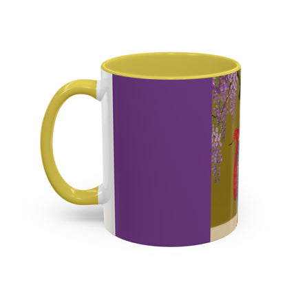 Wisteria Elegance Colorful Mug (11oz, 15oz) – Floral Beauty, Kimono Art & Timeless Grace