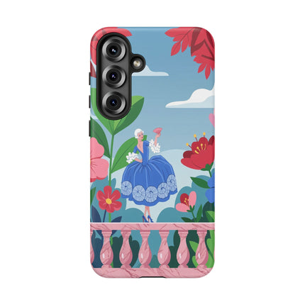 🌺🪭 The Lady Of The Grand Flower Terrace Phone Case – Art Deco Garden Elegance