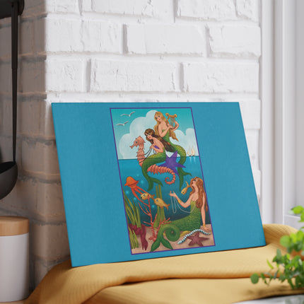 Three Mermaids with Strings of Pearls by Carlo Chiostri Glass Cutting Board