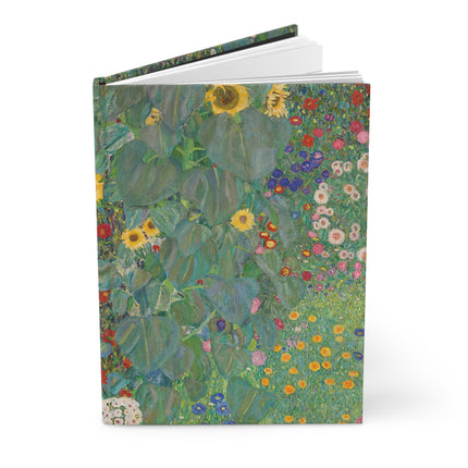 Farm Garden with Sunflowers by Gustav Klimt Hardcover Journal Matte