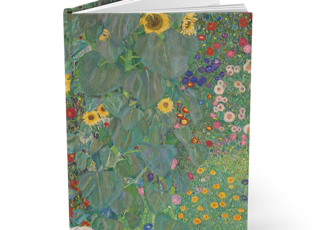 Farm Garden with Sunflowers by Gustav Klimt Hardcover Journal Matte