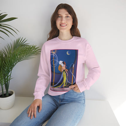 Smoke and Secrets: A Glamorous Encounter in Prohibition Era Heavy Blend™ Crewneck Sweatshirt
