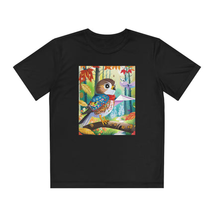 Baby Hawk Plays in Forest Youth Competitor Tee