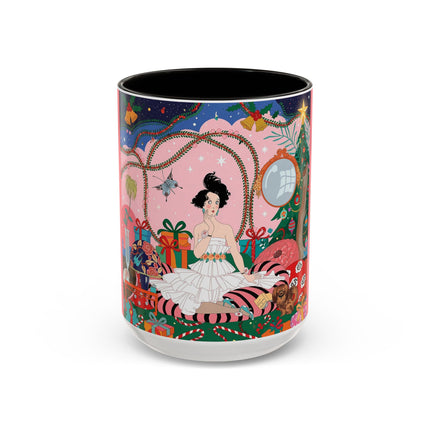 🎀🎄 Christmas Morning In The Rose Parlor Colorful Mug – Art Deco Holiday Fantasy