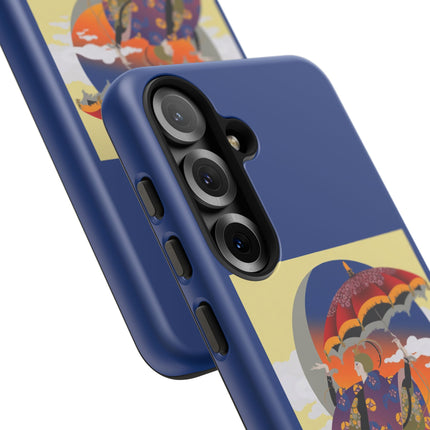 Parasol Sunset Geisha Phone Case – Elegant Twilight Grace