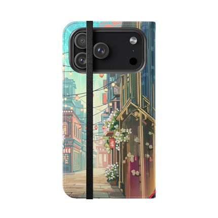 🦝✨ Cybernetic Red Panda Flip Case – Neon Charm & Futuristic Wonder