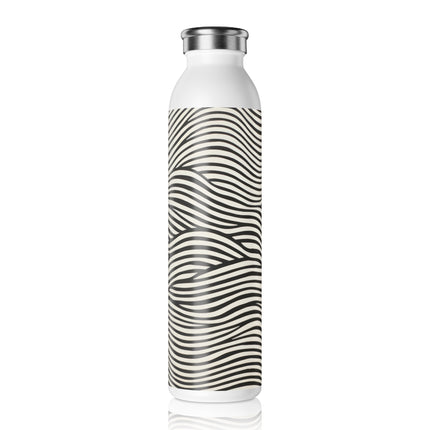 Wave Pattern on White Slim Water Bottle