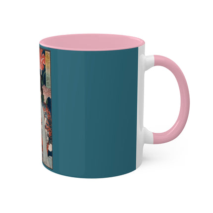 Modern Gallants with Morning Glories by Tsukioka Yoshitoshi Colorful Mugs, 11oz