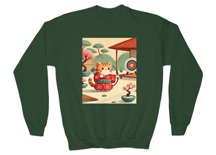 Archer Kitten in the Zen Garden Youth Crewneck Sweatshirt