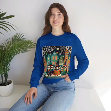 Night of the Trick-or-Treating Owlets Unisex Heavy Blend™ Crewneck Sweatshirt