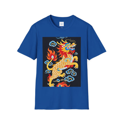 🐅🔥 The Golden Fire Tiger Softstyle T-Shirt – Celestial Flames & Eastern Fantasy