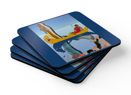 Le long du Missouri by George Barbier Corkwood Coaster Set