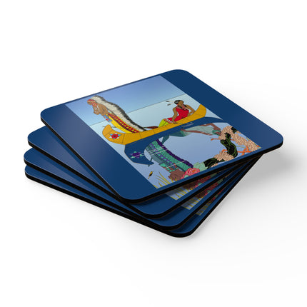 Le long du Missouri by George Barbier Corkwood Coaster Set