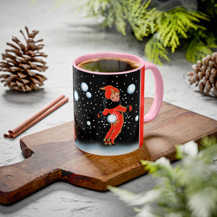 A Festive Snowball Toss Colorful Mugs (11oz, 15oz)